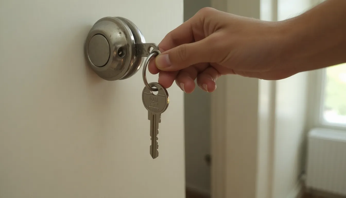 clé coincée dans la serrure à l'intérieur