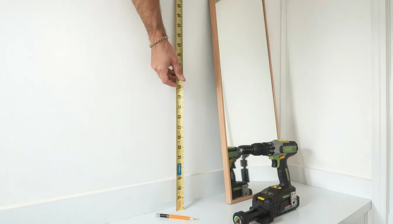 à quelle hauteur fixer un miroir vertical