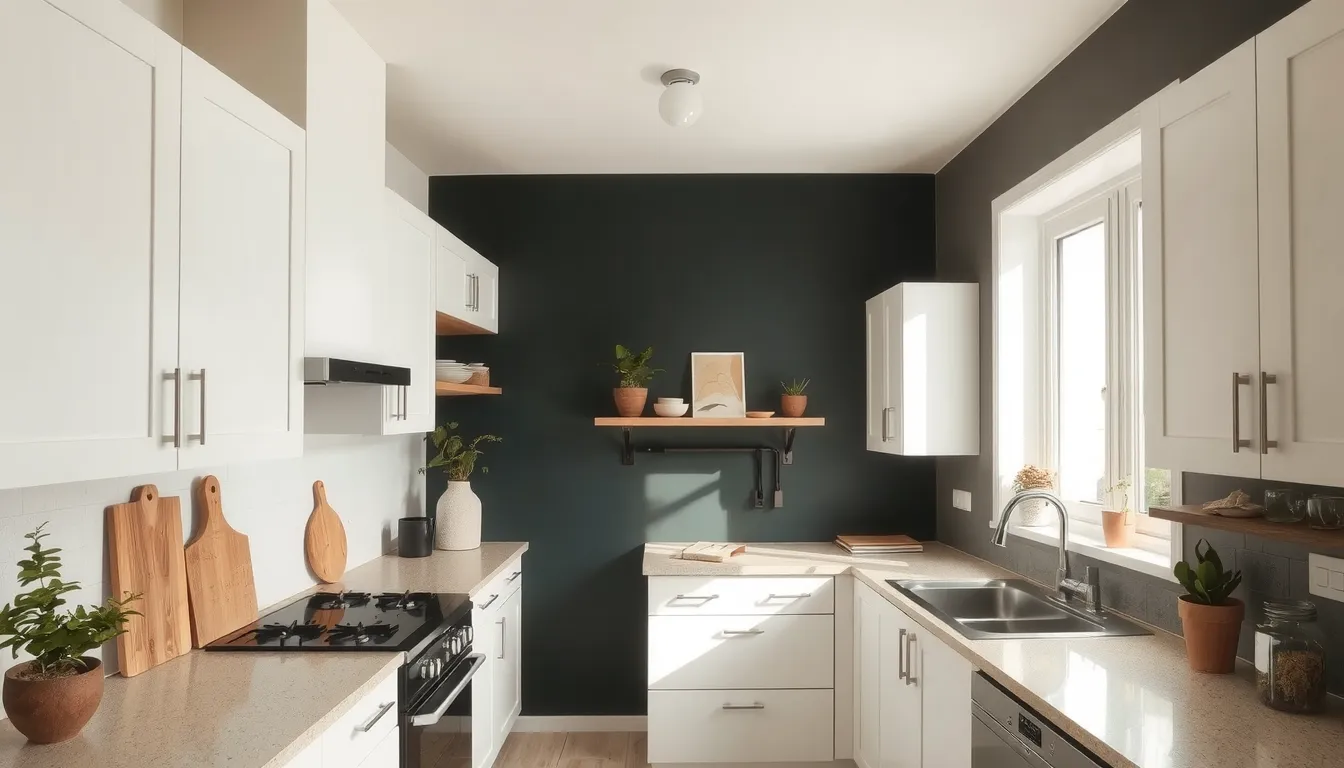 quel mur peindre en foncé dans une cuisine